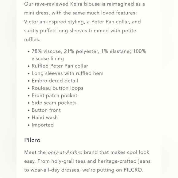 Anthropologie Pilcro Keira Plaid Long Sleeve Mini Dress with Ruffled Collar - Picture 6 of 6